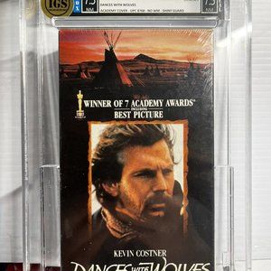 1991 VHS “Dances With Wolves” IGS 7.5 & 7.5 NM Sealed Kevin Costner Action Movie